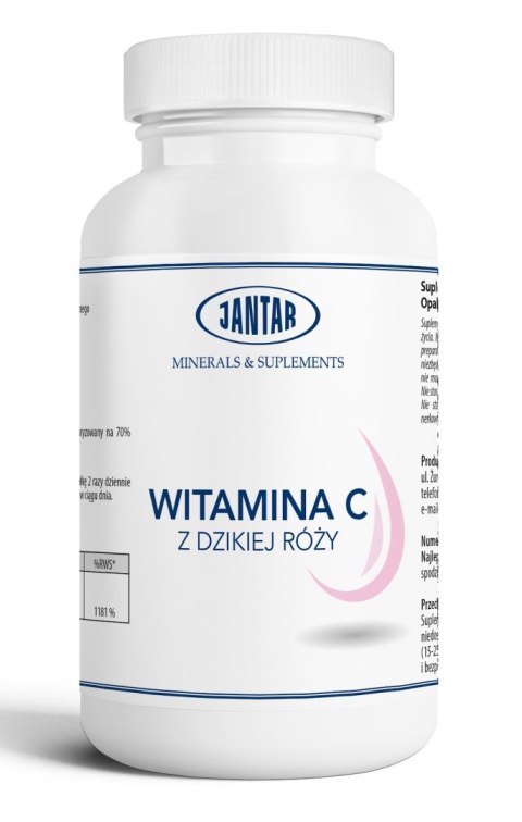 WITAMINA C Z DZIKIEJ RÓŻY (945 mg) 100 KAPSUŁEK - JANTAR JANTAR (woda i suplementy)