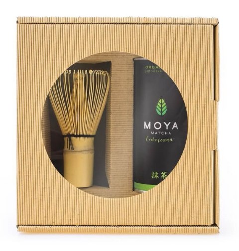 ZESTAW HERBATA ZIELONA MATCHA CODZIENNA JAPOŃSKA BIO 30 g & MIOTEŁKA BAMBUSOWA CHASEN - MOYA MATCHA MOYA MATCHA (herbaty zielone, matcha)