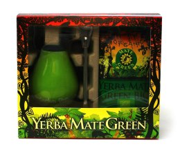 ZESTAW YERBA MATE BIO 400 g, MATERO (LOSOWY WZÓR), BOMBILLA - YERBA MATE GREEN ORGANIC YERBA MATE GREEN (yerba mate)