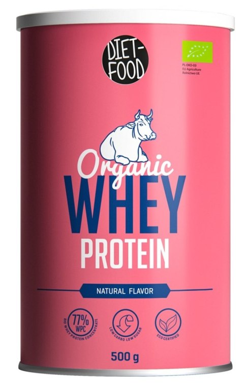 BIAŁKO SERWATKOWE NATURALNE (KONCENTRAT WPC 77) BIO 500 g - DIET-FOOD DIET-FOOD