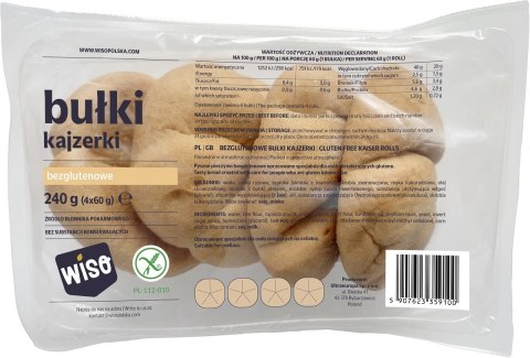 BUŁKI KAJZERKI BEZGLUTENOWE (4 szt.) 240 g - WISO WISO (pieczywo bezglutenowe)