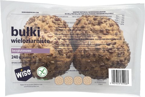 BUŁKI KAJZERKI WIELOZIARNISTE BEZGLUTENOWE (4 szt.) 240 g - WISO WISO (pieczywo bezglutenowe)