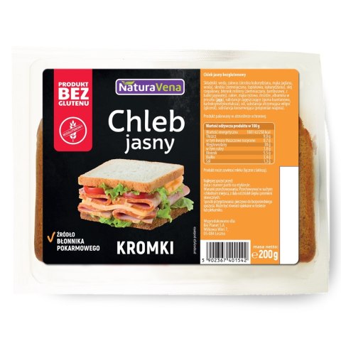 CHLEB JASNY KROJONY BEZGLUTENOWY 200 g - NATURAVENA NATURAVENA