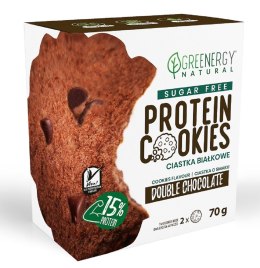 CIASTKA PROTEINOWE PODWÓJNIE CZEKOLADOWE BEZ CUKRU (2 x 35 g) 70 g - GREENERGY GREENERGY (chipsy, przekąski)