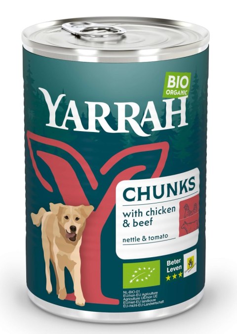 (DLA PSA DOROSŁEGO) KARMA Z WOŁOWINĄ, POKRZYWĄ I POMIDOREM BIO 405 g - YARRAH YARRAH (karma dla kotów i psów)