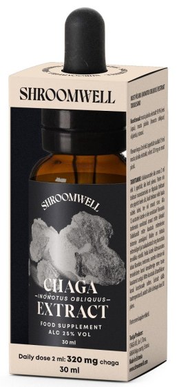 GRZYBY CHAGA EKSTRAKT W KROPLACH 30 ml - SHROOMWELL SHROOMWELL (shoty)