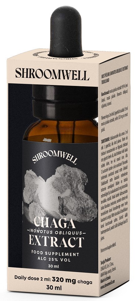 GRZYBY CHAGA EKSTRAKT W KROPLACH 30 ml - SHROOMWELL SHROOMWELL (shoty) GRZYBY CHAGA EKSTRAKT W KROPLACH 30 ml - SHROOMWELL SHROOMWELL (shoty)
