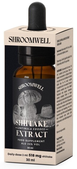 GRZYBY SHIITAKE EKSTRAKT W KROPLACH 30 ml - SHROOMWELL SHROOMWELL (shoty)