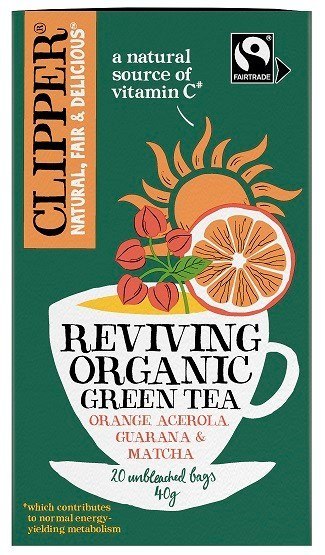 HERBATA ZIELONA Z ACEROLĄ, GUARANĄ I MATCHĄ "OŻYWIENIE" FAIR TRADE BIO (20 x 2 g) 40 g - CLIPPER CLIPPER (herbaty i herbatki)