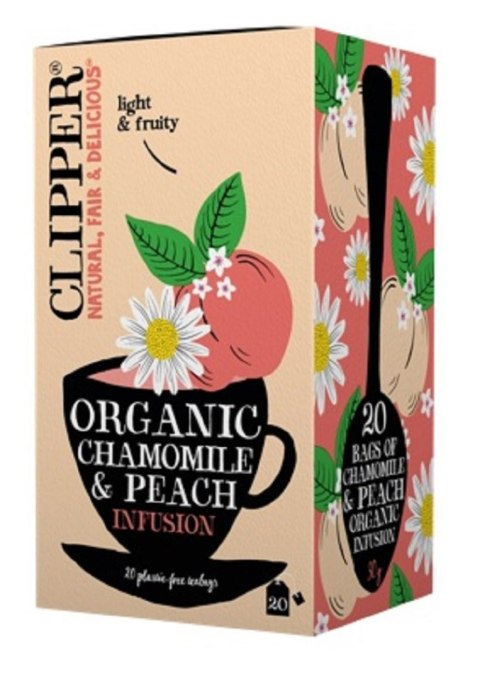 HERBATKA RUMIANKOWA O SMAKU BRZOSKWINIOWYM BIO (20 x 1,5 g) 30 g - CLIPPER CLIPPER (herbaty i herbatki)