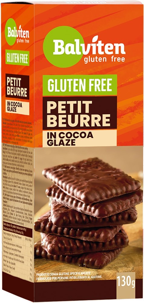HERBATNIKI PETIT BEURRE W POLEWIE KAKAOWEJ BEZGLUTENOWE 130 g - BALVITEN BALVITEN (chleby, mieszanki do wypieku)