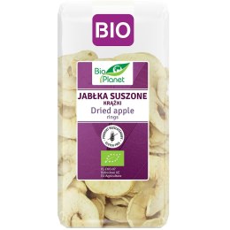 JABŁKA SUSZONE KRĄŻKI BEZGLUTENOWE BIO 100 g - BIO PLANET BIO PLANET - seria FIOLETOWA (owoce suszone)