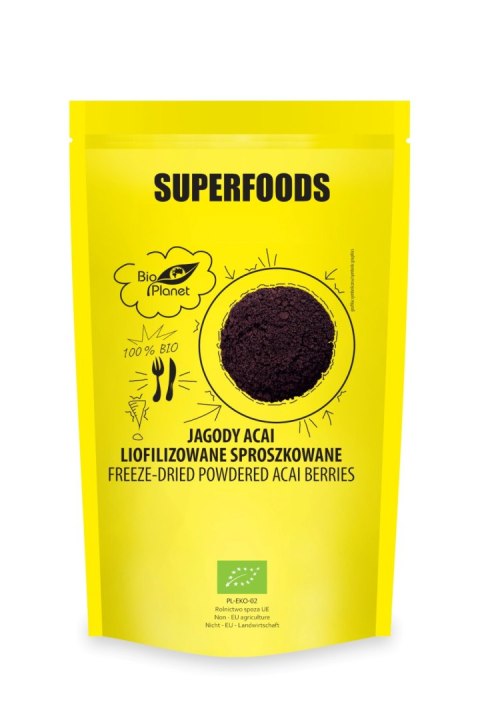 JAGODY ACAI LIOFILIZOWANE SPROSZKOWANE BIO 100 g - BIO PLANET SUPERFOODS BIO PLANET - seria SUPERFOODS
