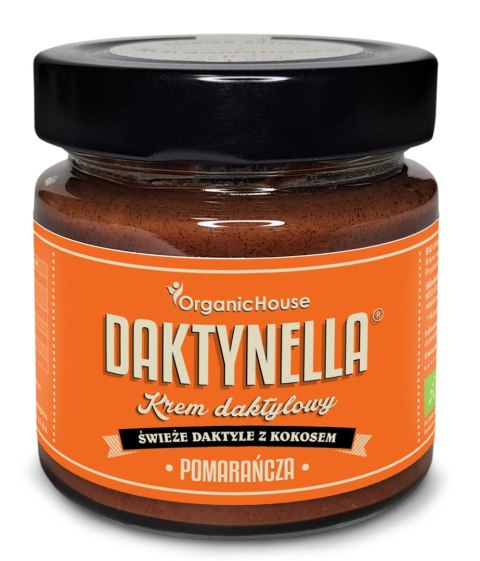 KREM KOKOS - DAKTYLE MEDJOOL - POMARAŃCZA BEZGLUTENOWY BIO 190 g - ORGANICHOUSE (DAKTYNELLA) ORGANICHOUSE (bionelki, daktyle, kremy daktylowe)