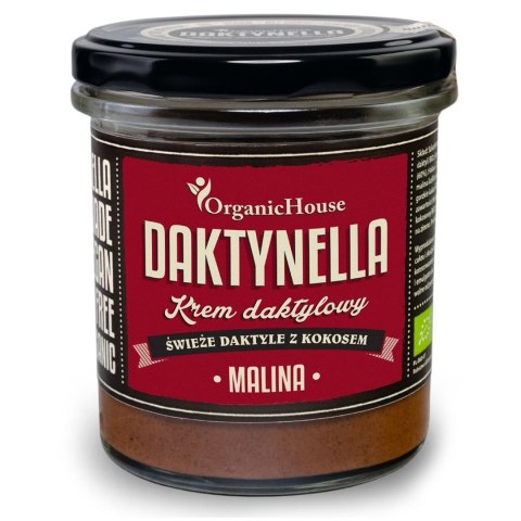 KREM KOKOSOWO - DAKTYLOWY MALINA BEZGLUTENOWY BIO 280 g - ORGANICHOUSE (DAKTYNELLA) ORGANICHOUSE (bionelki, daktyle, kremy daktylowe)