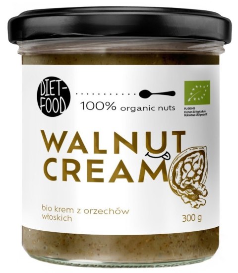 KREM Z ORZECHÓW WŁOSKICH PRAŻONYCH 100 % BIO 300 g - DIET-FOOD DIET-FOOD