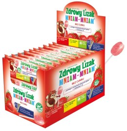 LIZAK O SMAKU TRUSKAWKOWYM Z WITAMINĄ D I C BEZ CUKRU BEZGLUTENOWY 6 g - MNIAM MNIAM STARPHARMA MNIAM MNIAM STARPHARMA (lizaki)