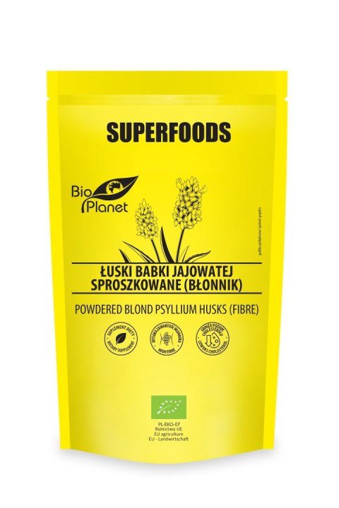 ŁUSKI BABKI JAJOWATEJ SPROSZKOWANE (BŁONNIK) BIO 150 g - BIO PLANET SUPERFOODS BIO PLANET - seria SUPERFOODS