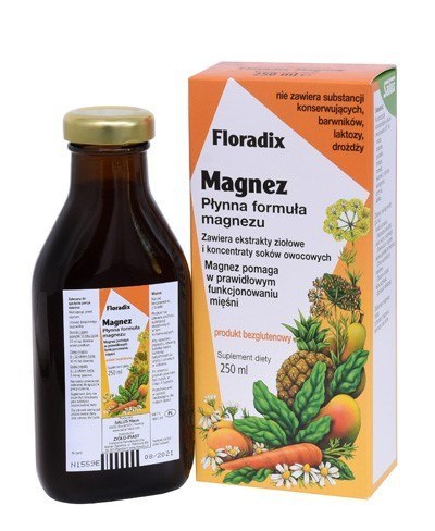 MAGNEZ W PŁYNIE BEZGLUTENOWY 250 ml - SALUS (FLORADIX) SALUS (suplementy diety)