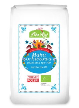 MĄKA ORKISZOWA CHLEBOWA TYP 700 BIO (POLSKA) 500 g - BIO RAJ BIO RAJ (100 % z Polski)