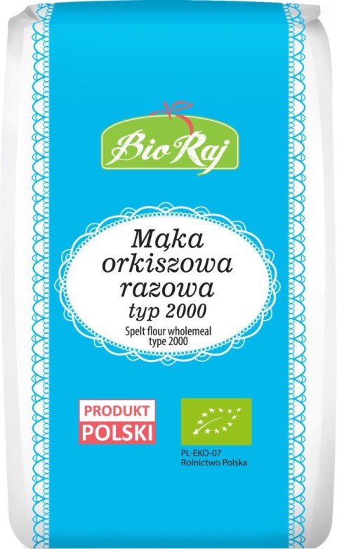 MĄKA ORKISZOWA RAZOWA TYP 2000 BIO (POLSKA) 1 kg - BIO RAJ BIO RAJ (100 % z Polski)