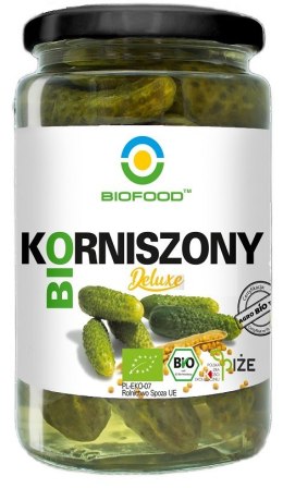 OGÓRKI KORNISZONY DELUXE BEZGLUTENOWE BIO 700 g (400 g) - BIO FOOD BIOFOOD (soki, przetwory, octy, olej kokosowy)