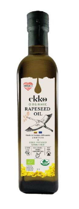 OLEJ RZEPAKOWY TŁOCZONY NA ZIMNO OMEGA-3 BIO 1 L - EKKO EKKO (oleje)
