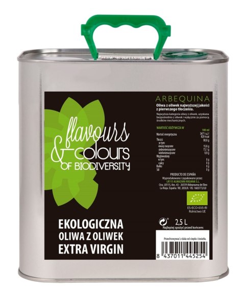OLIWA Z OLIWEK EXTRA VIRGIN BIO 2,5 L - FLAVOURS & COLOURS FLAVOURS & COLOURS (hiszpańska oliwa)