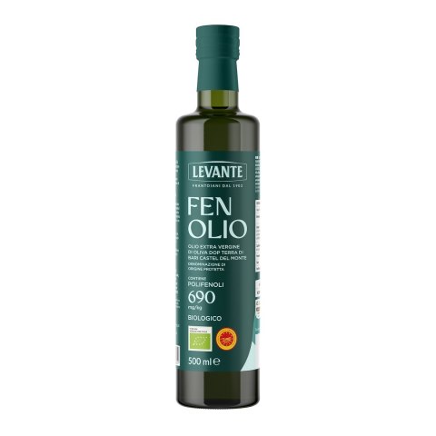 OLIWA Z OLIWEK EXTRA VIRGIN WYSOKOPOLIFENOLOWA FENOLIO PDO TERRA DI BARI CASTEL DEL MONTE BIO 500 ml - LEVANTE LEVANTE (włoskie oliwy, oleje)