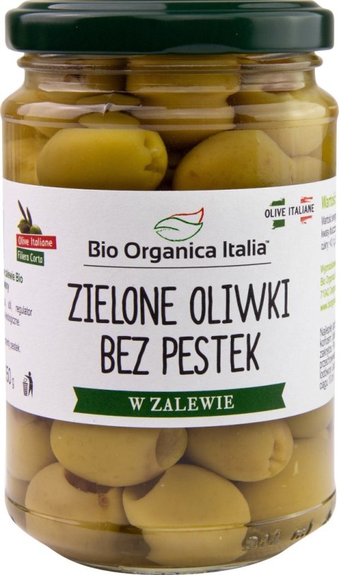 OLIWKI ZIELONE BEZ PESTEK W ZALEWIE BIO 280 g (150 g) (SŁOIK) - BIO ORGANICA ITALIA BIO ORGANICA ITALIA (przetwory warzywne)