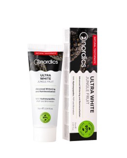 PASTA DO ZĘBÓW ULTRA WHITE JUNGLE FRUIT BEZ FLUORU ECO 75 ml - NORDICS NORDICS (pasty do zębów, szczoteczki)