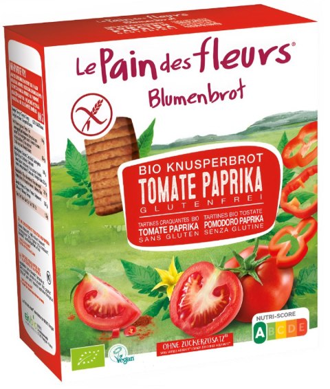 PIECZYWO CHRUPKIE POMIDOROWO - PAPRYKOWE BEZGLUTENOWE BIO 150 g - LE PAIN DES FLEURS LE PAIN DES FLEURS (pieczywo chrupkie)