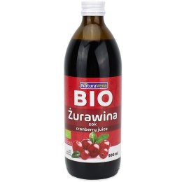 SOK Z ŻURAWINY 100 % BIO 500 ml - NATURAVENA NATURAVENA