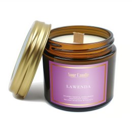 ŚWIECA SOJOWA ZAPACHOWA Z DREWNIANYM KNOTEM LAWENDA 120 ml - YOUR CANDLE YOUR CANDLE (świece, olejki eteryczne)