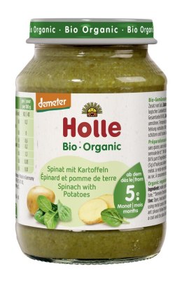SZPINAK Z ZIEMNIAKIEM BEZ DODATKU CUKRÓW BEZGLUTENOWY OD 5 MIESIĄCA DEMETER BIO 190 g (SŁOIK) - HOLLE HOLLE (żywność dla niemowląt)