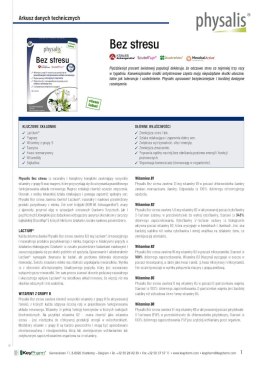 TABLETKI NA REDUKCJĘ STRESU 30 szt. - PHYSALIS PHYSALIS (olejki eteryczne, suplementy)