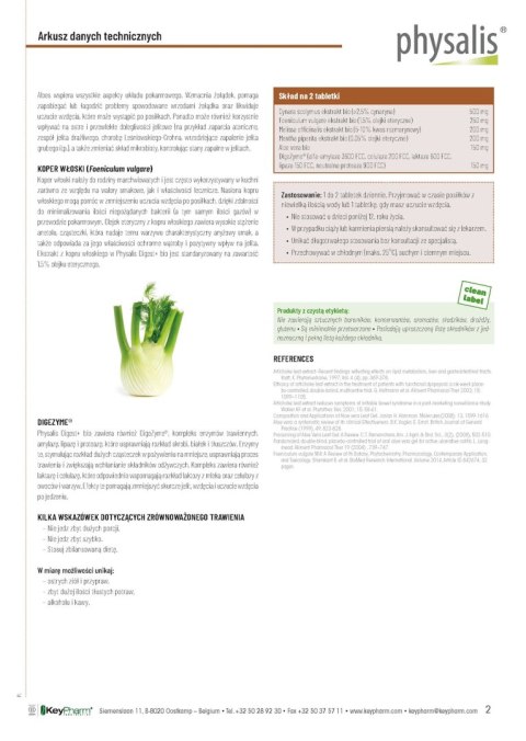 TABLETKI NA WSPARCIE TRAWIENIA (DIGEST+) BIO 30 szt. - PHYSALIS PHYSALIS (olejki eteryczne, suplementy)