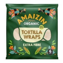 TORTILLA WRAPS Z OTRĘBAMI (ŹRÓDŁO BŁONNIKA POKARMOWEGO) BIO (6 szt.) 240 g - AMAIZIN AMAIZIN (napoje kokosowe, tortilla, chipsy, inne)