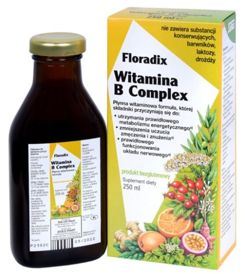 WITAMINA B COMPLEX W PŁYNIE BEZGLUTENOWA 250 ml - SALUS (FLORADIX) SALUS (suplementy diety)