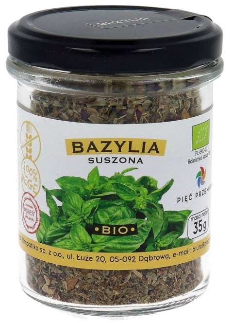 BAZYLIA SUSZONA BEZGLUTENOWA BIO 35 g - PIĘĆ PRZEMIAN PIĘĆ PRZEMIAN (produkty spożywcze)
