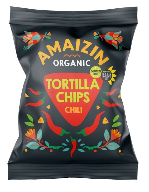 CHIPSY TORTILLA KUKURYDZIANE CHILI BEZGLUTENOWE BIO 75 g - AMAIZIN AMAIZIN (napoje kokosowe, tortilla, chipsy, inne)