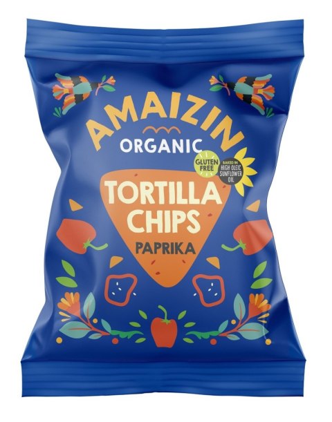 CHIPSY TORTILLA KUKURYDZIANE PAPRYKOWE BEZGLUTENOWE BIO 75 g - AMAIZIN AMAIZIN (napoje kokosowe, tortilla, chipsy, inne)