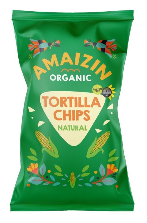 CHIPSY TORTILLA KUKURYDZIANE SOLONE BEZGLUTENOWE BIO 150 g - AMAIZIN AMAIZIN (napoje kokosowe, tortilla, chipsy, inne)