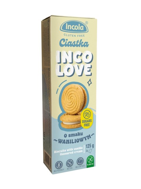 CIASTKA MARKIZY Z KREMEM O SMAKU WANILIOWYM BEZ CUKRU BEZGLUTENOWE 125 g - INCOLA INCOLA (bezglutenowe pieczywo i wafle)