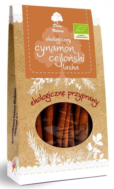 CYNAMON CEJLOŃSKI LASKA BIO 30 g - DARY NATURY DARY NATURY - przyprawy i zioła