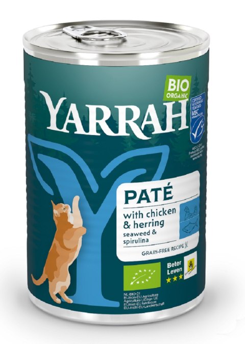 (DLA KOTA) PASZTET Z KURCZAKIEM, ŚLEDZIEM I ALGAMI MORSKIMI BIO 400 g - YARRAH YARRAH (karma dla kotów i psów)