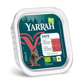 (DLA KOTA) PASZTET Z WOŁOWINY I KURCZAKA Z CYKORIĄ BIO 100 g - YARRAH YARRAH (karma dla kotów i psów)