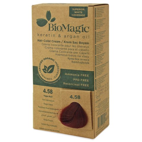 FARBA DO WŁOSÓW CZERWONY KASZTAN (4.58) 250 g - BIOMAGIC BIOMAGIC (farby do włosów)