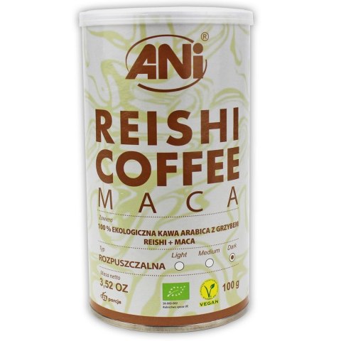 KAWA ROZPUSZCZALNA ARABICA Z REISHI I MACA BIO 100 g - ANI ANI (kawy)