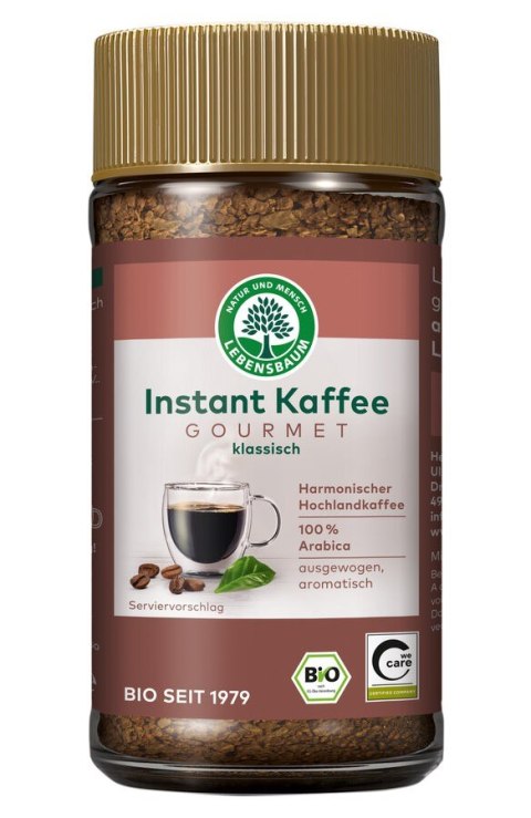 KAWA ROZPUSZCZALNA LIOFILIZOWANA ARABICA GOURMET 100 % BIO 100 g - LEBENSBAUM LEBENSBAUM (przyprawy, herbaty, kawy)